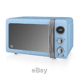 Swan Blue Digital Microwave 20 Litre 800w Kettle 3kW 1.7L & 4 Slice Toaster Set