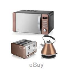 Swan Copper Microwave Kettle and Toaster Set SM22090COPN SK34010COPN ST14050COPN