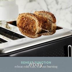 Swan Elegance Kettle, 4 Slice Toaster & 800W 20L Digital Microwave Set in Black