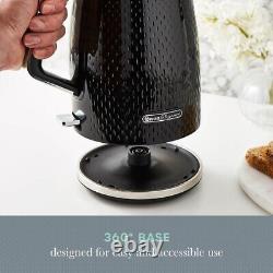 Swan Elegance Kettle, 4 Slice Toaster & 800W 20L Digital Microwave Set in Black