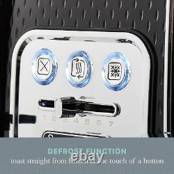 Swan Elegance Kettle, 4 Slice Toaster & 800W 20L Digital Microwave Set in Black
