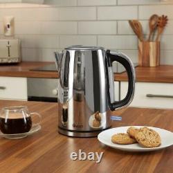 Swan Jug Kettle, 2 Slice Toaster & 800W Microwave Polished Stainless Steel