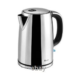 Swan Jug Kettle, 2 Slice Toaster & 800W Microwave Polished Stainless Steel