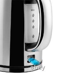 Swan Jug Kettle, 2 Slice Toaster & 800W Microwave Polished Stainless Steel