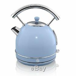 Swan Kitchen Retro BLUE Manual 20L Microwave, 1.7L Dome Kettle & 2 slice Toaster