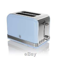Swan Kitchen Retro BLUE Manual 20L Microwave, 1.7L Dome Kettle & 2 slice Toaster