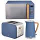 Swan Nordic Blue 1.7l Kettle, 2 Slice Toaster & 20l Digital Microwave Set