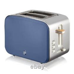 Swan Nordic Blue 1.7L Kettle, 2 Slice Toaster & 20L Digital Microwave Set