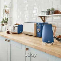 Swan Nordic Blue 1.7L Kettle, 2 Slice Toaster & 20L Digital Microwave Set