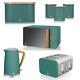 Swan Nordic Green Set Of 7 Kettle 4 Slice Toaster Microwave Breadbin Canisters