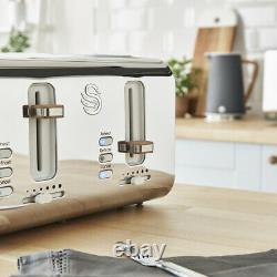 Swan Nordic Grey Kitchen Set 1.7L Kettle, 4 Slice Toaster & Digital Microwave