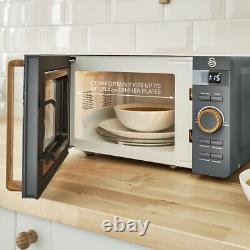 Swan Nordic Grey Kitchen Set 1.7L Kettle, 4 Slice Toaster & Digital Microwave