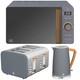 Swan Nordic Slate Grey 1.7l Kettle, 4 Slice Toaster & 20l Digital Microwave Set