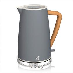 Swan Nordic Slate Grey 1.7L Kettle, 4 Slice Toaster & 20L Digital Microwave Set
