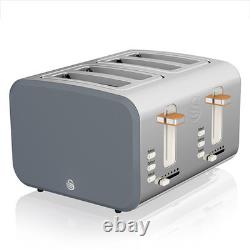 Swan Nordic Slate Grey 1.7L Kettle, 4 Slice Toaster & 20L Digital Microwave Set