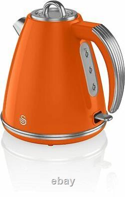 Swan Orange Combo Retro Set Digital Microwave Cordless Jug Kettle and Toaster