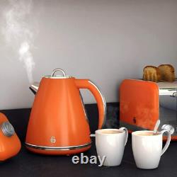 Swan Orange Combo Retro Set Digital Microwave Cordless Jug Kettle and Toaster