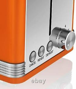 Swan Orange Combo Retro Set Digital Microwave Cordless Jug Kettle and Toaster