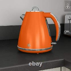 Swan Orange Combo Retro Set Digital Microwave Cordless Jug Kettle and Toaster