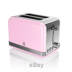 Swan Pink Digital Combi Microwave Dome Kettle & 2 Slice Toaster Set