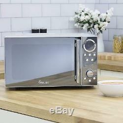 Swan Polished SS Set 20 L Digital Microwave, 1.7L Jug Kettle & 4 Slice Toaster