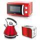 Swan Red Microwave 20 Litre 800w Kettle 3kw 1.7l & 2 Slice Toaster Set