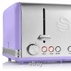 Swan Retro 1.5L Jug Kettle 3KW, 4 Slice Toaster 815W & 20L Digital Microwave Set