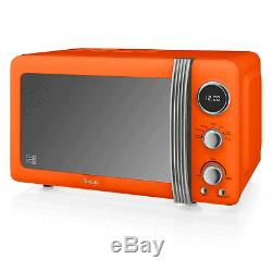 Swan Retro 1.5 Litre Jug Kettle, 2 Slice Toaster & 800W Digital Microwave Orange