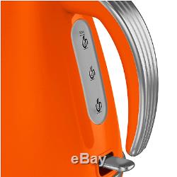 Swan Retro 1.5 Litre Jug Kettle, 2 Slice Toaster & 800W Digital Microwave Orange