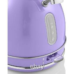 Swan Retro 1.8L Dome Cordless Kettle 3000kw & 4 Slice Retro Toaster Set Purple