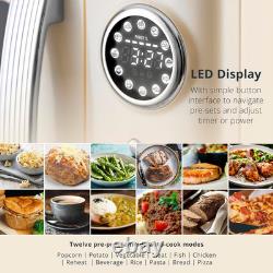 Swan Retro 20L Digital Microwave, 5 Power Levels, 12 Auto Cook Pre-Sets, Defrost