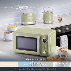Swan Retro 20L Digital Microwave, 5 Power Levels, 12 Auto Cook Pre-Sets, Defrost