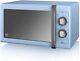 Swan Retro 25l 900w Manual Microwave In Blue Sm22070lbln Retro Design Microwave