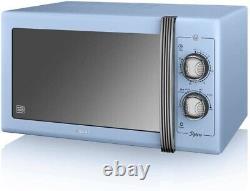 Swan Retro 25L 900W Manual Microwave in Blue SM22070LBLN Retro Design Microwave