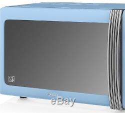 Swan Retro Digital Combi Microwave with Oven and Grill, 25 Ltr, 900 W Blue