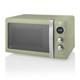 Swan Retro Digital Microwave Green Led Bulb 20l 5 Power Levels / Defrost 800w