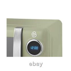 Swan Retro Digital Microwave Green LED Bulb 20L 5 Power Levels / Defrost 800W