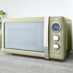 Swan Retro Green 800W Digital Microwave