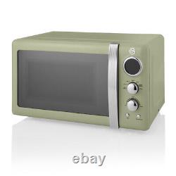 Swan Retro Green Digital Microwave. 800w 20L Vintage Design Kitchen Microwave