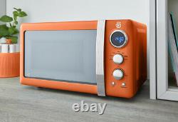 Swan Retro Kettle, 2 Slice Toaster & Digital Microwave Orange Combo Set