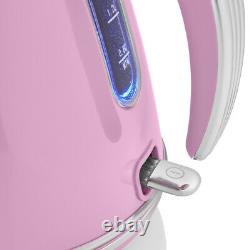 Swan Retro Kettle, 2 Slice Toaster & Digital Microwave Pink Combo Set