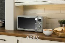 Swan Retro Kitchen Set Microwave 20L Jug Kettle 1.5L & 4 Slice Toaster GREY