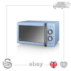 Swan Retro Manual 25L Microwave 900W 6 Power Levels 30 Minute Timer Freestanding