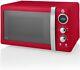 Swan Retro Sm22030lrn 800w 20l Digital Microwave Red 5 Power Levels Brand New