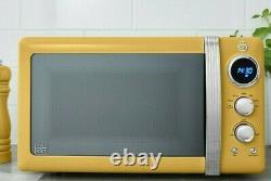 Swan Retro Yellow Digital Microwave 800W 20L Vintage Style Microwave