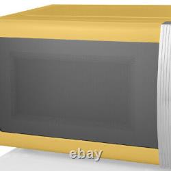 Swan Retro Yellow Digital Microwave 800W 20L Vintage Style Microwave