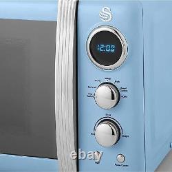 Swan SM22030BLN Retro Digital 20L Microwave 800W Freestanding Countertop NEW