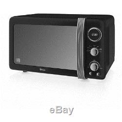 Swan SM22030BN 20 Litre Retro 800W Black Digital Microwave -CLEARANCE SALE