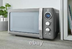 Swan SM22030GRN 20L 800W Retro-Style Digital Microwave Oven Grey Brand New