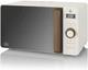 Swan Sm22036lwhtn Nordic Led Digital Microwave With Glass Turntable, 6 Power Lev